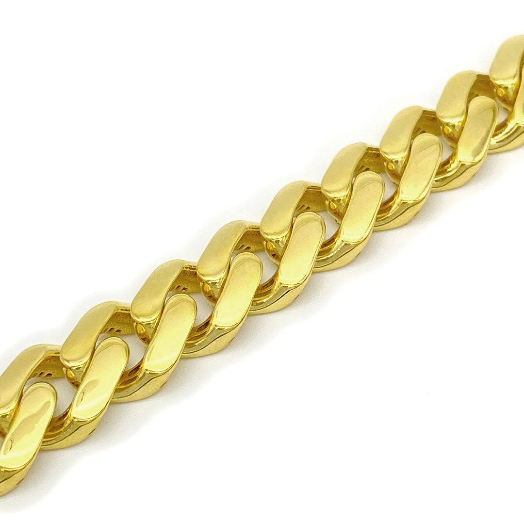 10k Hollow Monaco Cuban Bracelet 11mm Close